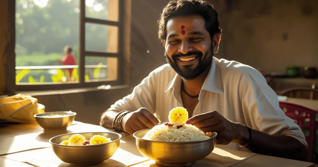 curd good for piles man eating rice and curd